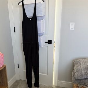Z Supply Black Sleeveless Drawstring Jumpsuit
